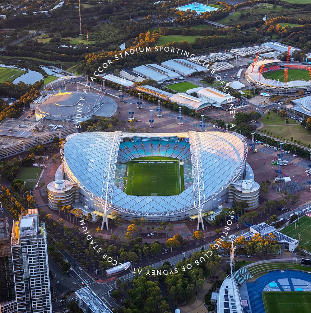 Aerial view of Accor Stadium